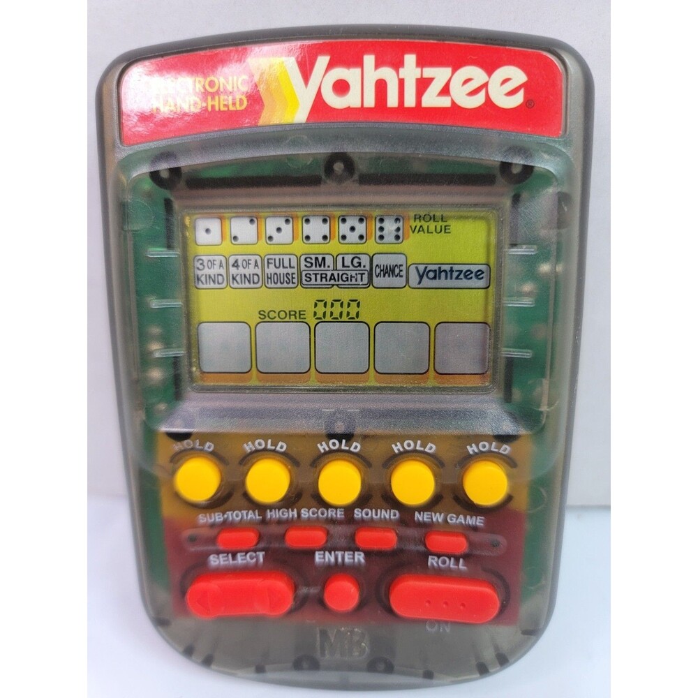 Vintage 1995 Milton Bradley Yahtzee Electronic Handheld Game 4511 Parts Repair